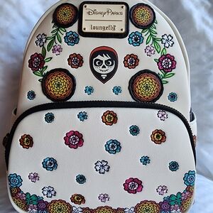 NWT Beautifully Embroidered Disney Parks Loungefly Coco Miguel Floral Backpack